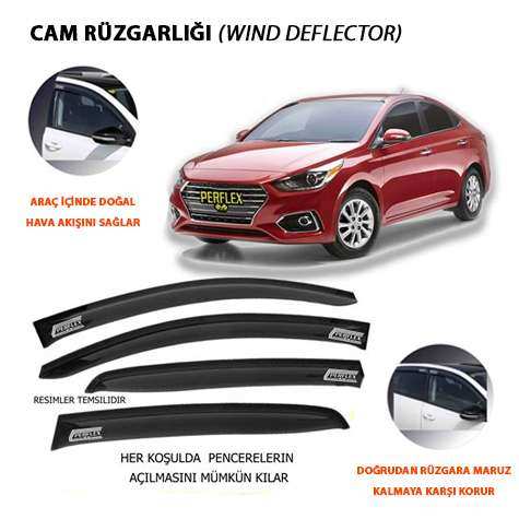 CAM RUZGARLIGI MUGEN TIP 4 PARCA HYUNDAI ACCENT BLUE DYNAMIC 2011-2018 - PERFLEX PD4-HY05