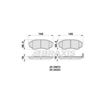 ON FREN BALATASI MAZDA 4×4 B 2500 RANGER 02>06 2,5TD / 3,0TD 06>12 - BRAXIS AB0178