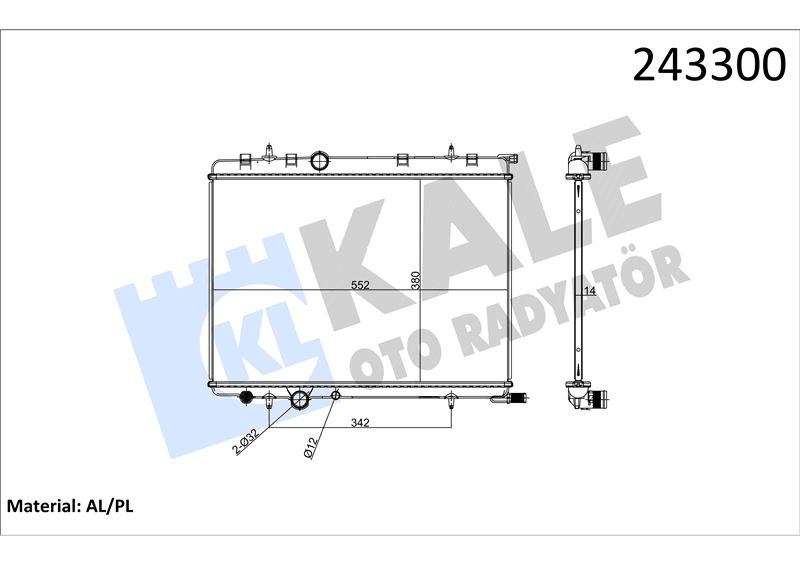 MOTOR SU RADYATORU P307 C4 TU5JP4 (1,6 16V) OTOMATIK C4 II DS4 XSARA II BERLINGO II BERLINGO III PAR - KALE 0403051AB