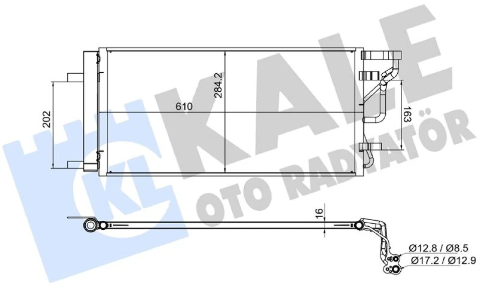 Hyundaı Klima Radyatoru (kurutuculu) Hyundaı İ30 1.6 Crdi 16>20 610x284x16 - Kale 382645