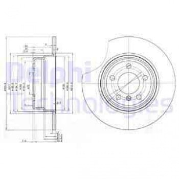 FREN DISKI ARKA BMW X5 E53 00>06 - DELPHI BG3629
