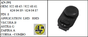 AYNA KUMANDA ANAHTARI>OPEL ASTRA G - VECTRA B - COMBO - ZAFIRA A  >>9226861/9226863/6240489 - MCAR-AN391