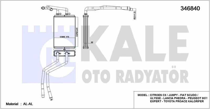 Fiat Kalorıfer Radyatörü - Brazıng - Kal 346840