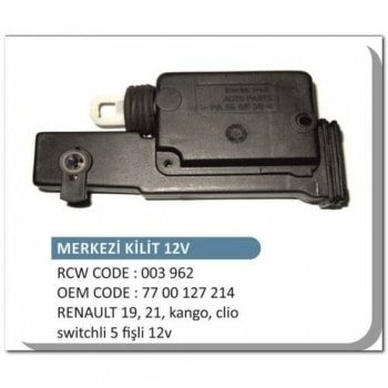 KAPI KILIT MOTORU SOL R19 R21 CLIO KANGOO (5 FIS) - ROCKSWELL 003962