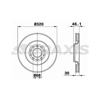 ON FREN DISK AYNASI HAVALI A4 A6 2.0 / 2.0 TFSI / 2.0 TDI / 2.5 TDI / 2.7 TDI / 3.0 / 3.2 FSI / 4.2 - BRAXIS AD0983