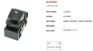 Unıversal Elantra 11-15 Tekli - Siyah - Mcar-An1817