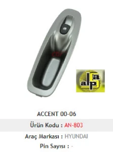 Unıversal Cam Anahtarı-Hyundaı Accent 00-06 Yolcu - Mcar-An803