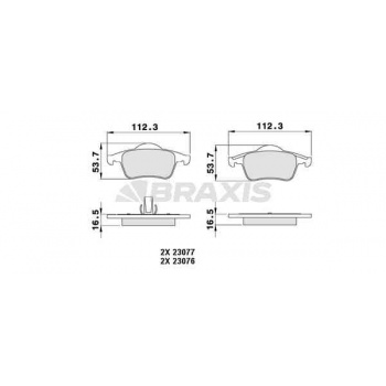 ARKA FREN BALATASI S60 00>10 S70 97>00 S80 98> V70 97>07 XC70 00> - BRAXIS AA0203