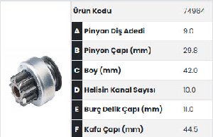 MARŞ DİŞLİSİ-NIP TOYOTA COROLLA-VERSO 1,6 2004-2009 KÜÇÜK KAFA (TB44/DÇ29) - FORMMETAL-74964