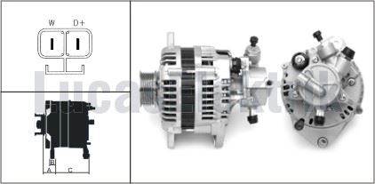ALTERNATOR 12V 100A V,P, ISUZU COMBO MERIVA CORSA C ASTRA G 1,7CDTI / DTI - LUCAS LEA0232