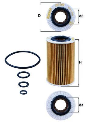 YAG FILTRESI SLK-CLASS R171 55 AMG 04>11 - MAHLE OX260D
