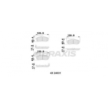 ON FREN BALATASI HYUNDAI ELANTRA 01-03 MATRIX 02-07 MATRIX 07-> - BRAXIS AB0211