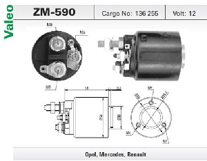 MARŞ OTOMATİĞİ-VT-12V-MERCEDES SPRINTER-VITO/DAEWOO/OPEL CİVATALI 3D -502326 - ZM-590
