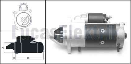 MARS MOTORU 12V 3,0kW 9DIS DEUTZ FAHR (KHD) - LUCAS LES0199