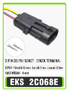SOKET>2 PİN OTO ELEKTRİK TESİSAT SOKETİ   S2092 - EKS-2C068E