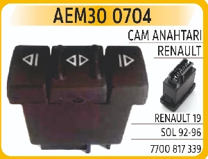 Unıversal Cam Anahtarı-Renault 19 Sol - Aem-300704