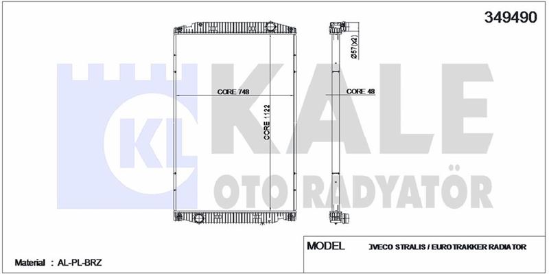 MOTOR SU RADYATORU IVECO STRALIS 480-500 / EUROTRAKKER (CERCEVESIZ) / (MT) - KALE 349490
