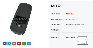 Unıversal Mito 08-18 Sağ Tekli - Mcar-An1207