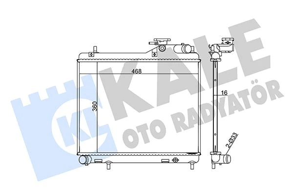 Hyundaı Motor Su Radyatoru Accent Admıra 03 05 1,5 Dizel 3 Silindir Manuel (360x458x16) - Kale 358200