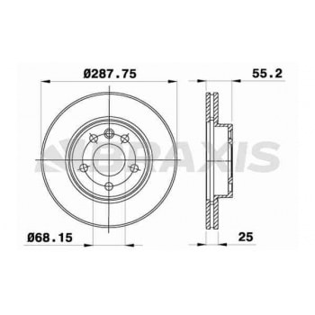 ON FREN DISK AYNASI HAVALI GALAXY 1.9TDI / 2.0I / 2.3 16V / 2.8I V6 (03 / 1995 04 / 2001) - BRAXIS AE0160