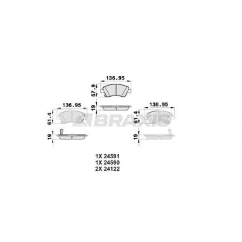 TOYOTA FREN BALATASI ON COROLLA D4D 07-12 AURIS D4D 07-12 COROLLA 1.4 D4D 2013-> - BRAXIS AB0163