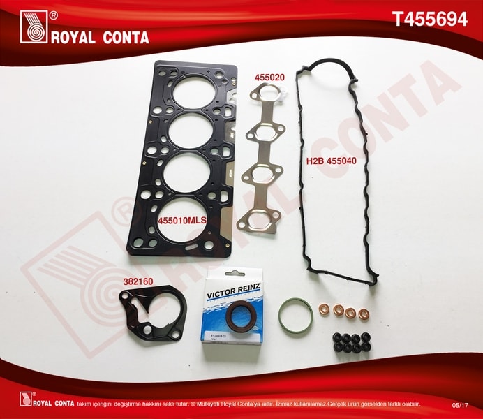 MOTOR TAKIM CONTA UST REINZ KECELI SUBAP LASTIKLI MEGANE CLIO FLUENCE SCENIC II / III 1,5DCI K9K 05> - ROYAL T455694