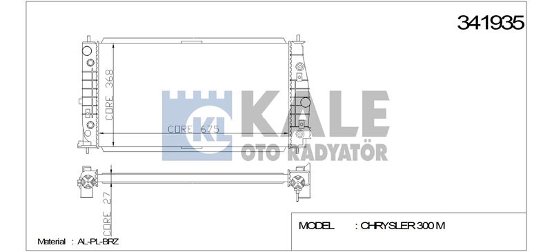 RADYATOR 300 M 2,7 V6 24V / 3,5 V6 24V 98 04 - KALE 341935