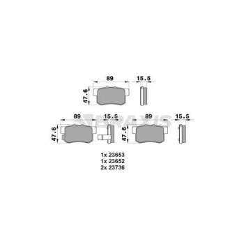 ARKA FREN BALATASI HONDA CIVIC 01>13 FD6 FB7 / CR-V 03>07 / ACCORD 98>08 / FRV 04> - BRAXIS AB0205