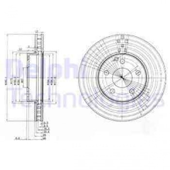 FREN DISKI ON E-CLASS W211 02>08 S211 03>09 - DELPHI BG3755C