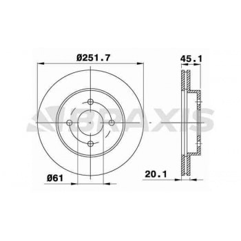 ON FREN DISK AYNASI HAVALI ALMERA I 1.4 / 1.4GX / LX / 1.6 / 1.6SLX / 2.0D 95 00 ABSLI - BRAXIS AE0523