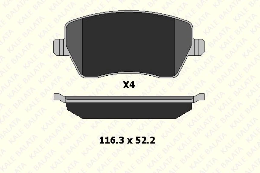 Renault On Fren Balatası Micra K12 03> Note 06> Clio III 05> Modus 04> Duster 10> Logan 04> Dokker 12> - Kale B 23973 174 04 Ans