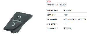 MERKEZİ KİLİT ANAHTARI Q5 08-17 - MCAR-AN1594