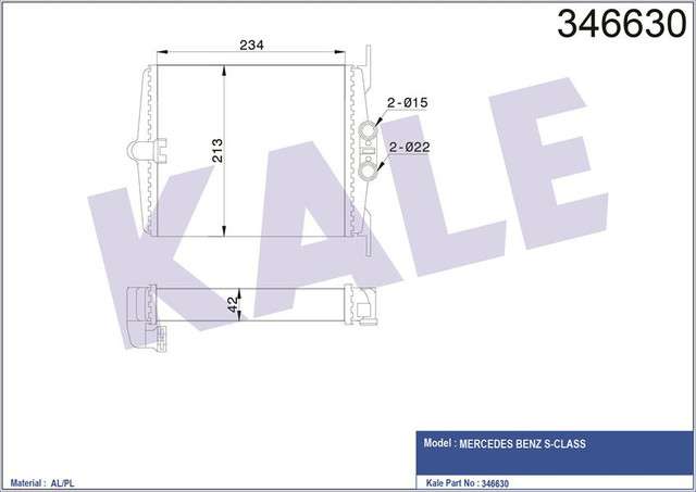 KALORIFER RADYATORU (SASI NO: A133638) S-CLASS W140 9198 - KALE 346630
