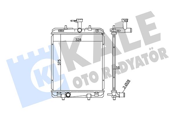 MOTOR RADYATORU P107 C1 AYGO K4R1,0 MANUEL OLCU: (375*328*16) - KALE 364400