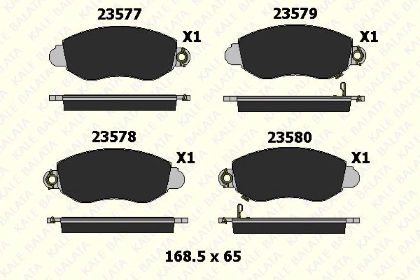 Ford On Fren Balatası Transıt V184 00>06 (arkadan Ceker) - Kale B 23577 185 25 Ans