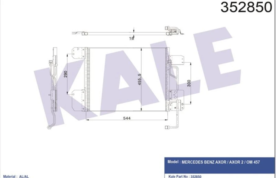 Mercedes Truck Klima Radyatoru Axor 457 Kurutucusuz - Kale 352850