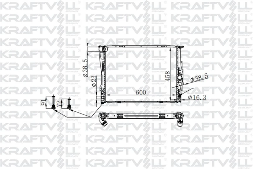 Bmw Motor Su Radyatoru Manueltapasız Bmw E81 E82 E87 E88 E90 E91 E92 E93  X1 E84 Z4 E89 (600*458*26) Bra - Kraftvoll 08040092