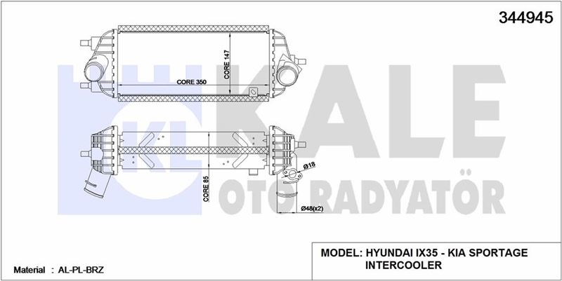 INTERCOOLER Ix35 KIA SPORTAGE 2010> - KALE 344945