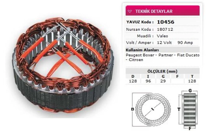 Psa Stator Valeo Tip 12v 90a Peugeot Boxer Partner Fiat Ducato Citroen Bmw Nursan 180712 - Yavuz 10 456