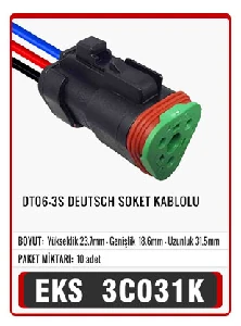 Unıversal Soket>dt06-3s Deutsch  Kablolu - Eks-3c031k