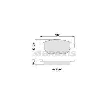 ON FREN BALATASI CITROEN C3 II C4 XSARA BERLINGO 00> PEUGEOT 1007 207 307 206 00> FIAT DOBLO 06> GEE - BRAXIS AA0013