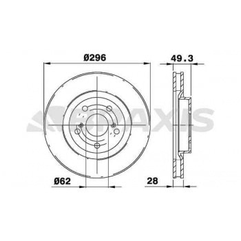 ON FREN AYNASI HAVALI TOYOTA RAV4 VVT I 2.0 2.2 D 4D 06>11 CAMRY 06>11 (296X5) - BRAXIS AE0158