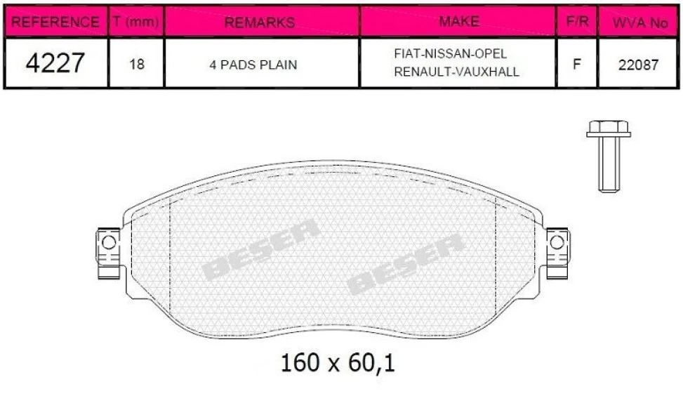 Renault On Fren Balatası Traffıc III Vivaro III 1,6 DCI 2015> - Grap 94227