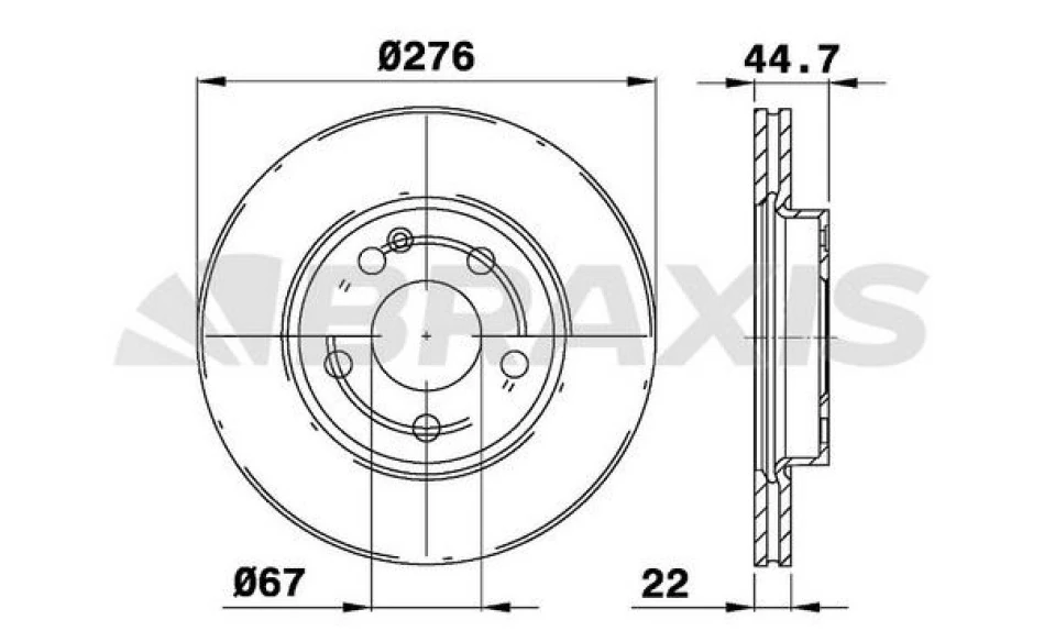 Mercedes Fren Diski On A-Class W169 04>12 B-Class W245 05>11 - Braxıs Ae0094