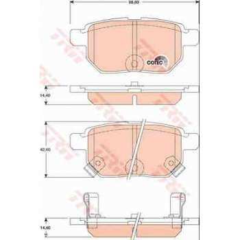 ARKA FREN BALATASI TOYOTA COROLLA AURIS 2007-> YARIS 1.0 1.3 2005-> VERSO 2009-> - TRW GDB3454