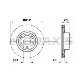 FREN DISKI ON S-CLASS W220 98>05 - BRAXIS AD1043