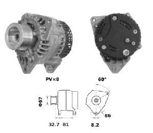 ALTERNATÖR 12V CASE/NEW HOLLAND 120A IA1020 11203088 - MAHLE-MG404