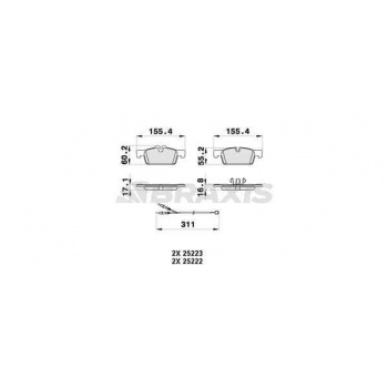 ON FREN BALATASI P508 P508 SW 1,6 VTI,1,6 THP,1,6 HDI,2,0 HDI,2,2 HDI 11 / 10> - BRAXIS AB0362