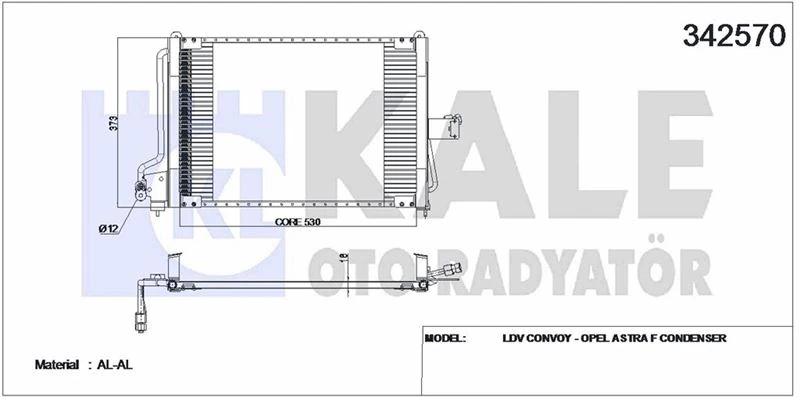 Opel Klima Radyatoru Astra F 92> 98 - Kale 342570