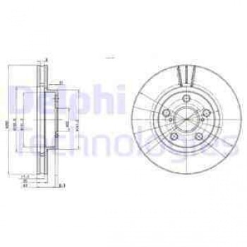 ON FREN DISK (AYNASI) TOYOTA AVENSIS 97>02 (260X5) - DELPHI BG3347